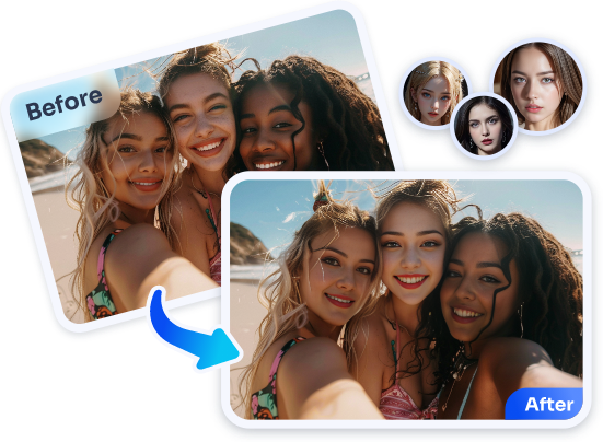 Multiple Face Swap con IA online gratis