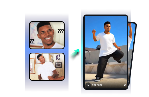 Video meme divertido de body swap con IA