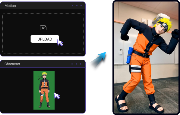 Crea videos de body swap con IA subiéndo
